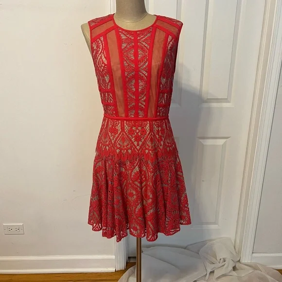 BCBG | Dresses | Bcbg Size 4 Red Lace Cocktail Dress | Poshmark BCBG | Dresses | Bcbg Size 4 Red Lace Cocktail Dress | Poshmark